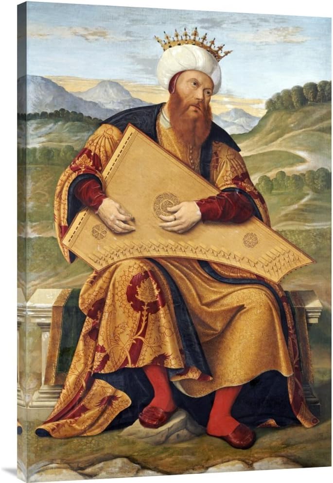 Global Gallery Budget GCS-266125-36-142 Girolamo Da Santa Croce King David Playing A Psaltery Gallery Wrap Giclee on Canvas Wall Art Print