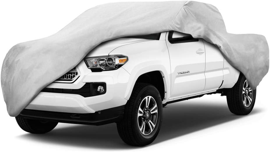 Motor Trend Custom Fit Truck Cover for Toyota Tacoma 2005-2014, Heavy Duty Car Cover Waterproof All Weather, Indoor Outdoor Heavy Duty Car Cover for Automobiles UV Rain Snow Dust, Winter Storage