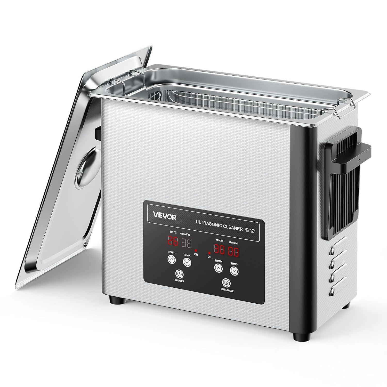 VEVOR 6L Ultrasonic Cleaner, Professional Ultrasonic Cleaner Machine with Cleaning Basket & Digital Display, 120W Stainless Steel 40kHz Cleaning Machine for Watches, Razors, Jewelry, Coins and More