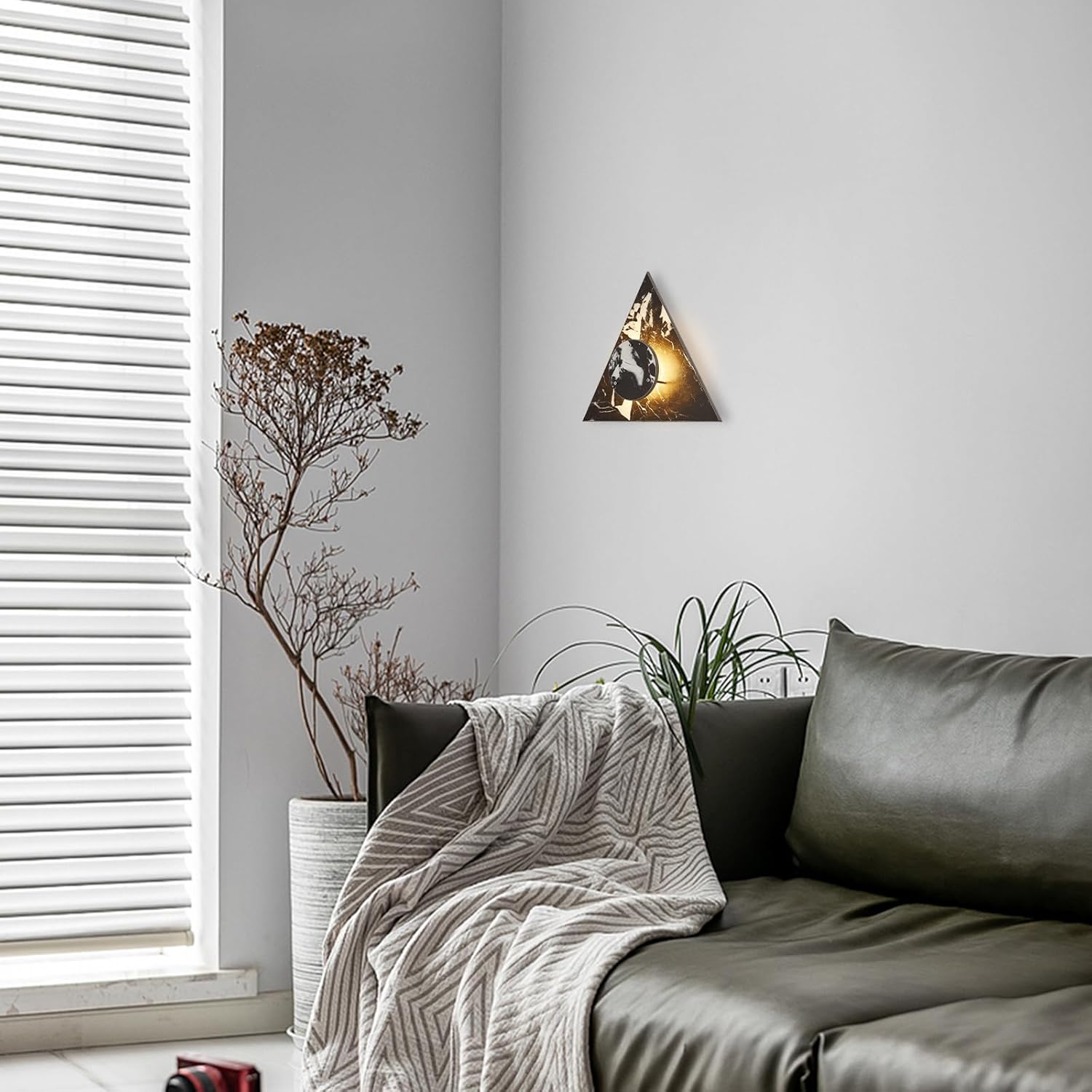 Nordic Style Stone Wall Lamp, Natural Marble Lampshade Wall Sconce Metal Base Hardwired Indoor Wall Lights, 3000K 7W LED Modern Wall Mount Lamp for Living Room Bedroom Bedside Hallway Stairs