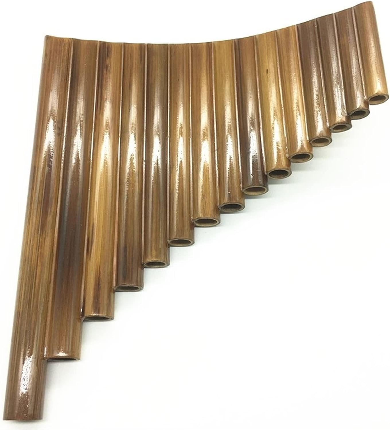 KESHUO Handmade Bamboo Panflute 15 Pipes Right/Left Hand Woodwind Instrument G Key Instruments Panpipes (Color : Left Hand)