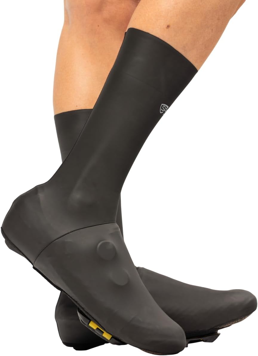 Aquasokz Hi Waterproof Cycling Oversocks – Long-Cut UCI Legal Aero Fit Shoe Covers with Kevlar Toe Protection & Silicone Grip