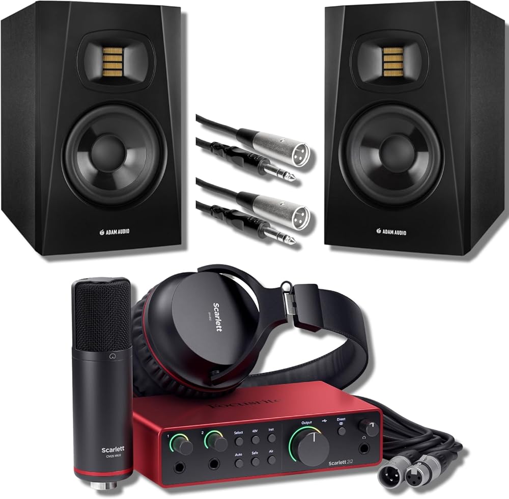 Scarlett 2i2 Studio 4th Gen Recording Bundle with Adam Audio T5V 5