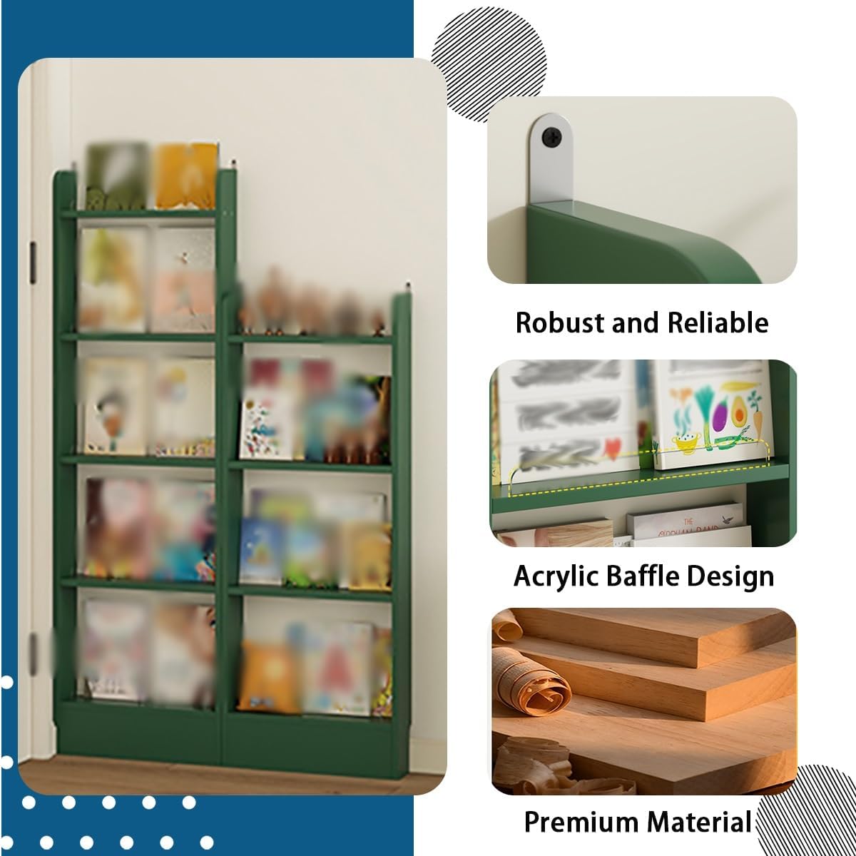 Wooden Behind The Door Bookshelf,Multi-Tier Ultra Slim Cabinet,Floor-Standing Hidden Storage Cabinet,Open-Style Organizer,for Organizers and Storage(47.2 * 4.7 * 20.2in)