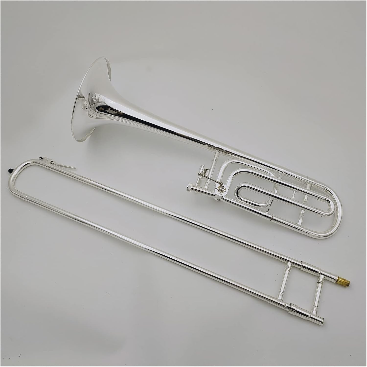 FLFL Student Trombone Tenor Trombone Bb/F Sliver Plated Musical Instrument with Mouthpiece Case