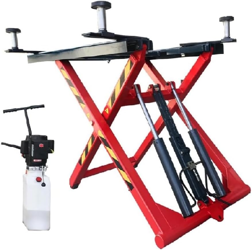 AK-X66 6000 lbs Portable Medium Height Scissor Lift 48 Inch Adjustable Height Lift for Cars, SUVs and Light Trucks