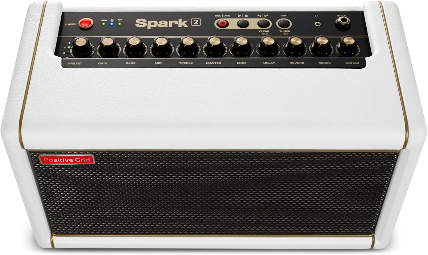 Positive Grid Spark 2 50W Smart Guitar Practice Amp & Bluetooth Speaker with Built-in Looper, AI Features & Smart App for Electric, Acoustic, & Bass Guitar – Pearl