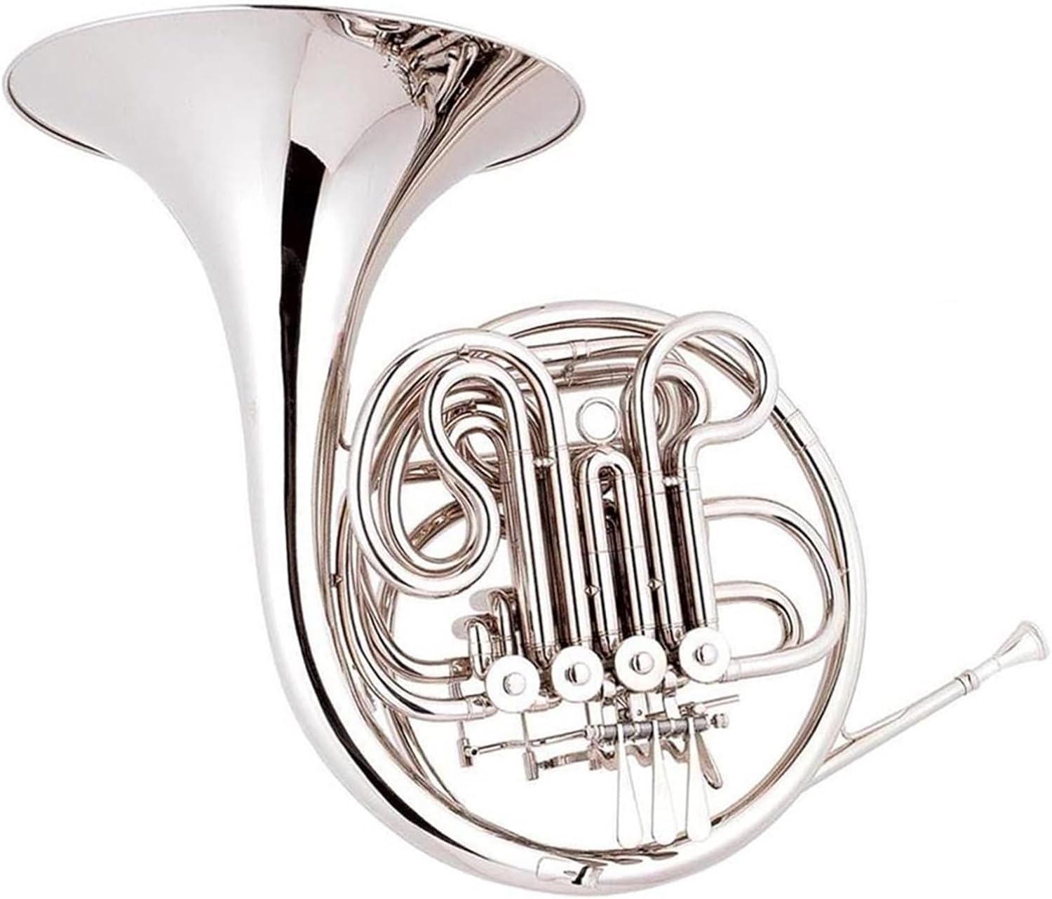Brass French Horn Nickel Plated 4-key Double French Horn Cupronickel Tuning Pipe