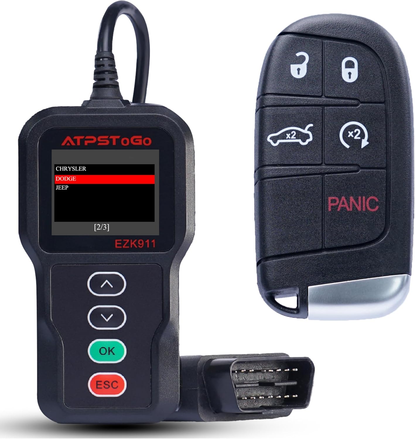 DIY Key Fob Replacement Kit Fits for Chrysler 200 2015 2016 2017 Keyless Entry Remote Control Replace FCC ID: M3N-40821302 Chip: 4A 433 Mhz