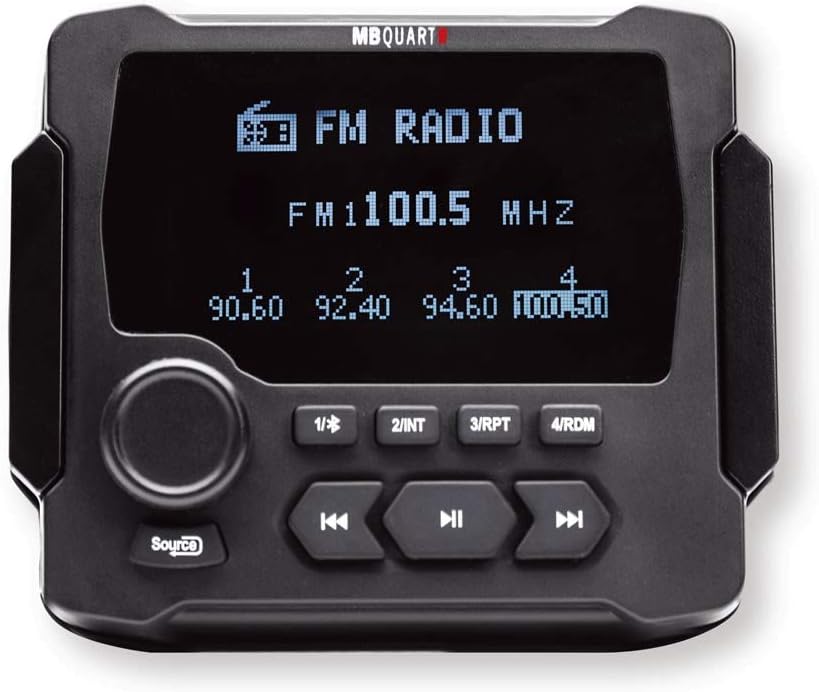MB Quart GMR-LCD Gauge Hole Mount Marine/Boat Receiver Bluetooth AM/FM Radio