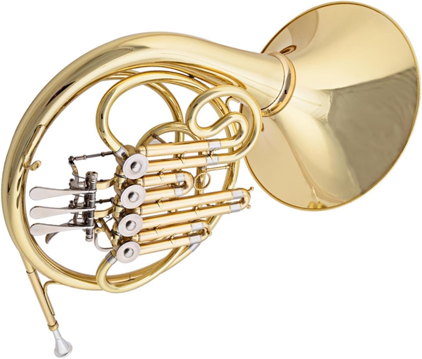 4 Key French Horn B Flat Four Key Single Row Lacquered Gold French Horn Brass Instrument