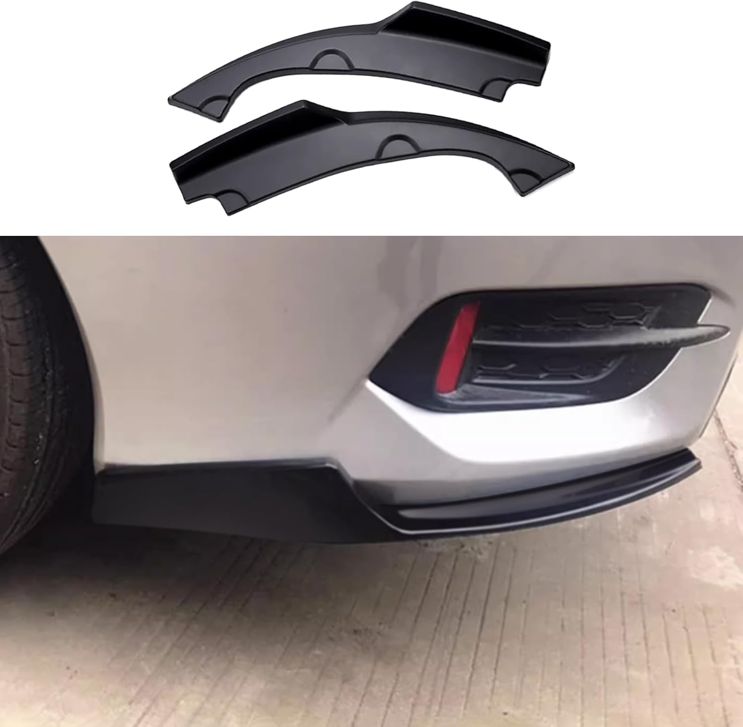 Car Accessories Rear Bumper Corner Protection Cover Trims Compatible with Honda 10th Gen Civic 2016-2021 (Matte Black) 2PCS ABS