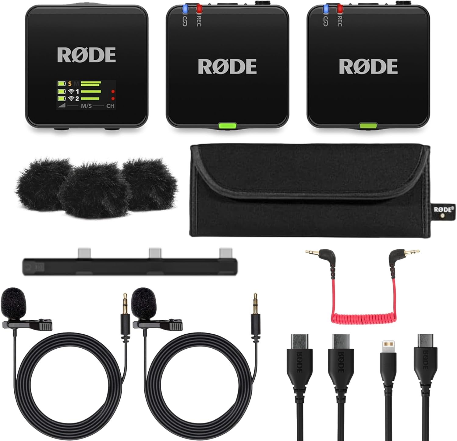 RØDE Wireless GO (Gen 3) Compact Wireless Mic - Pristine Audio, 32-bit Float Recording, Automatic Level Control, for Phones, Cameras and Computers Bundle with 2X Turnstile Audio Lavalier Microphone