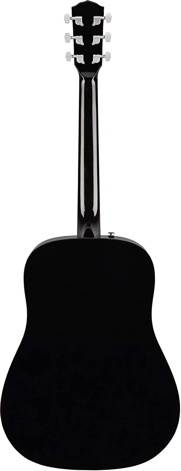 Fender CD-60S Solid Top Dreadnought Acoustic Guitar - Black Bundle with Hard Case, Tuner, Strap, Strings, Picks, and Austin Bazaar Instructional DVD