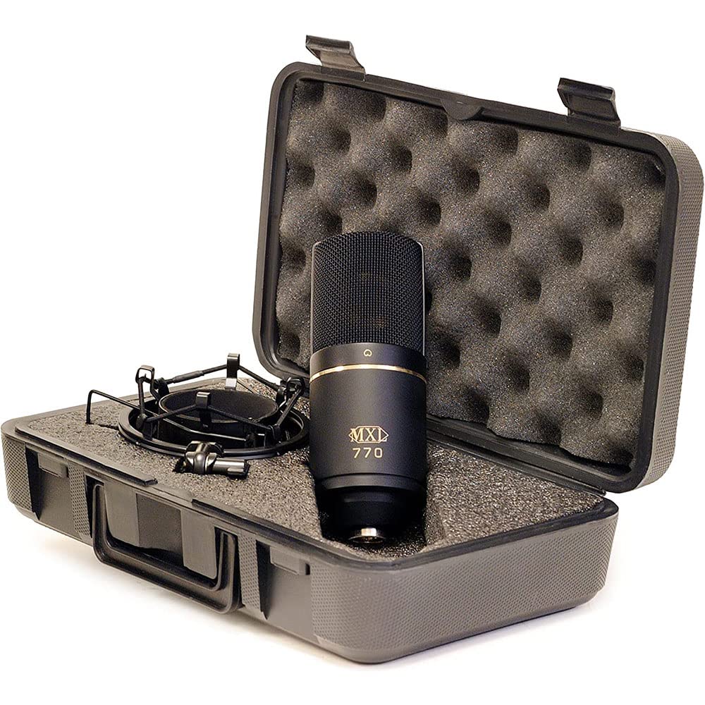 MXL 770 Multipurpose Cardioid Condenser Microphone (Black) Bundle HX9 Over-Ear Studio Pro Headphone