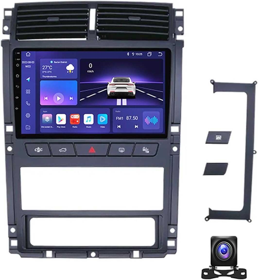 Double Din Car Stereo Bluetooth MP5 Player with Carplay/Auto, 9 Inch Touchscreen Radio Receiver with AHD Backup Camera, for Peugeot 405 2010~2019 Support 4G/SWC/DSP,8 core m200s 2g+32g