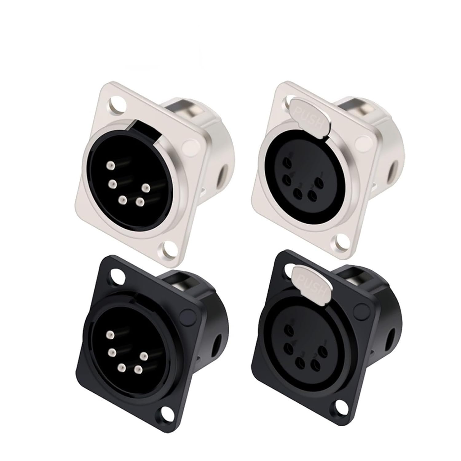 10Pcs/lot 5Pin XLR Panel Mount XLR Male Plug/Female Jack Socket Microphone MIC Cable Terminal XLR Chassis Wire Connector (Color : C1036x10)