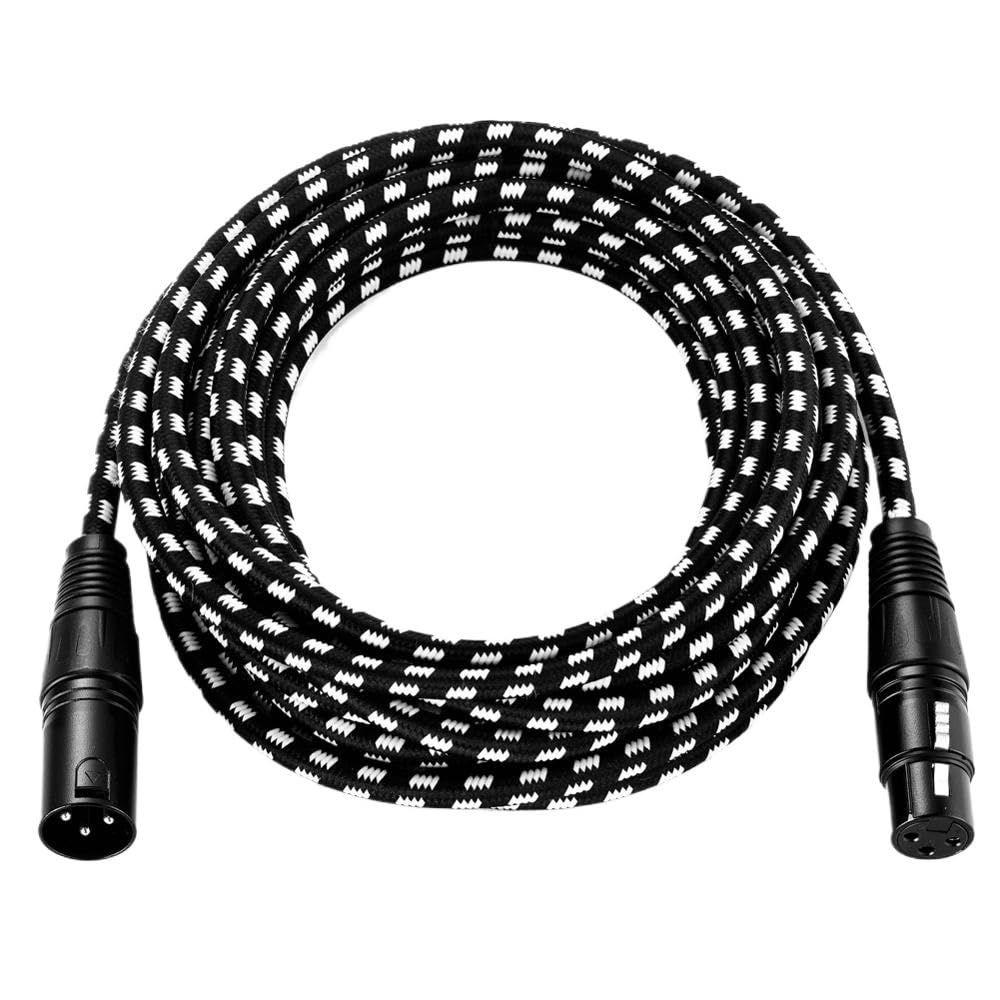 Fabric Braided XLR Cable Male to Female M/F 3pin Ja-ck Multi-Shielding OFC Copper for Mic Mixer 1m 2m 300CM 5m 10m 15m 20m(5m 16ft)