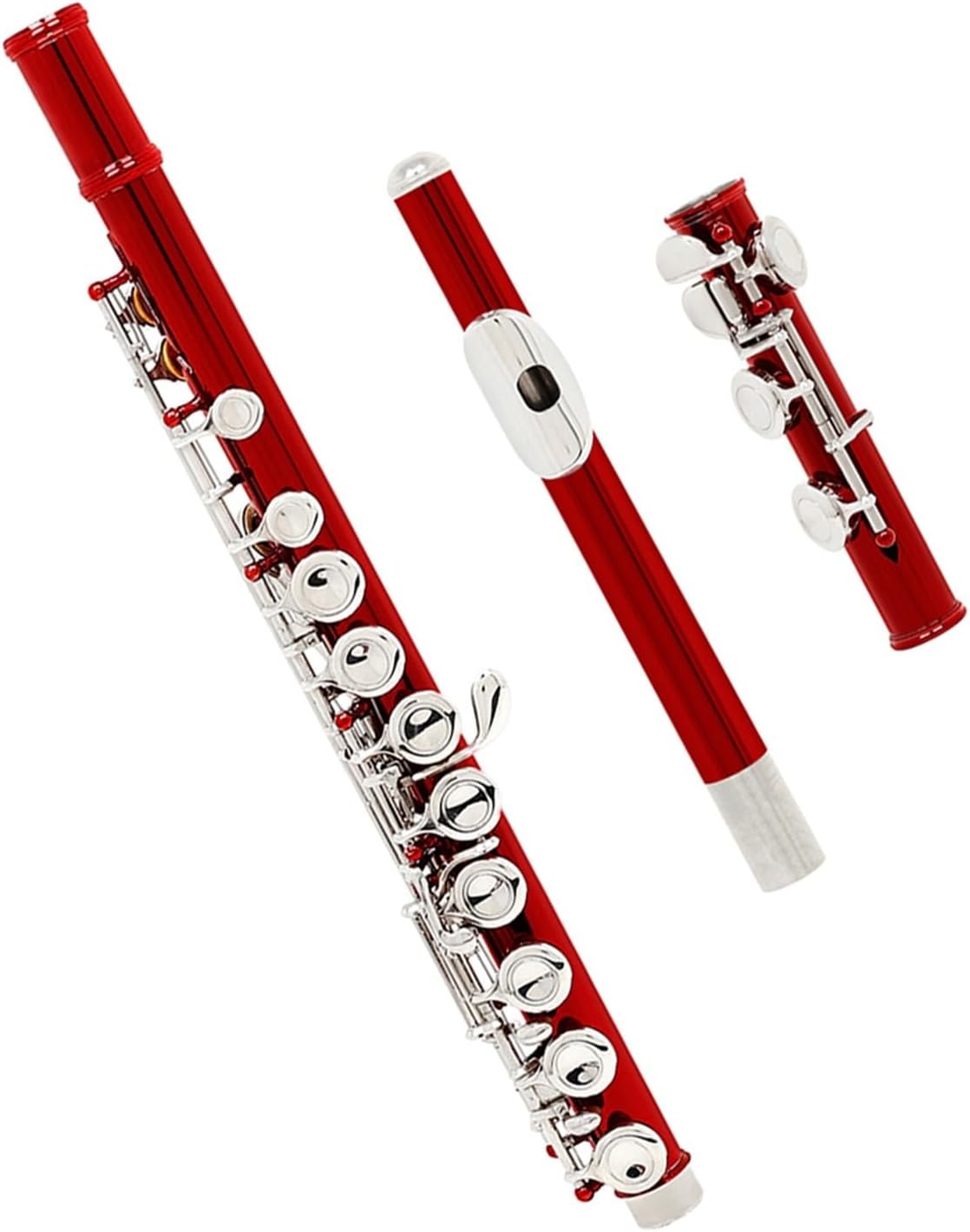 Flute 16 Hole Flute W/E Key Woodwind C Note Nickel Plated Silver Key Cupronickel Flute Flutes Musical Instruments