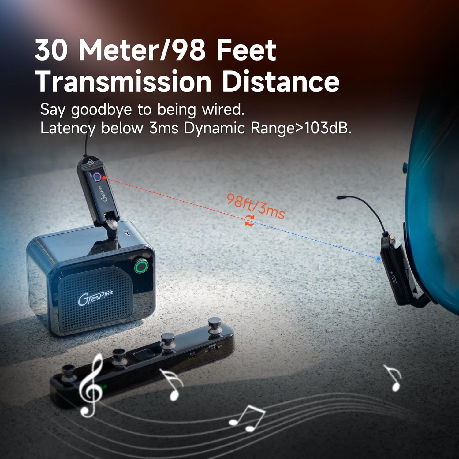 GTRS W800 Professional Electric Guitar and GWU4 Wireless Guitar System UHF Guitar Transmitter Receiver