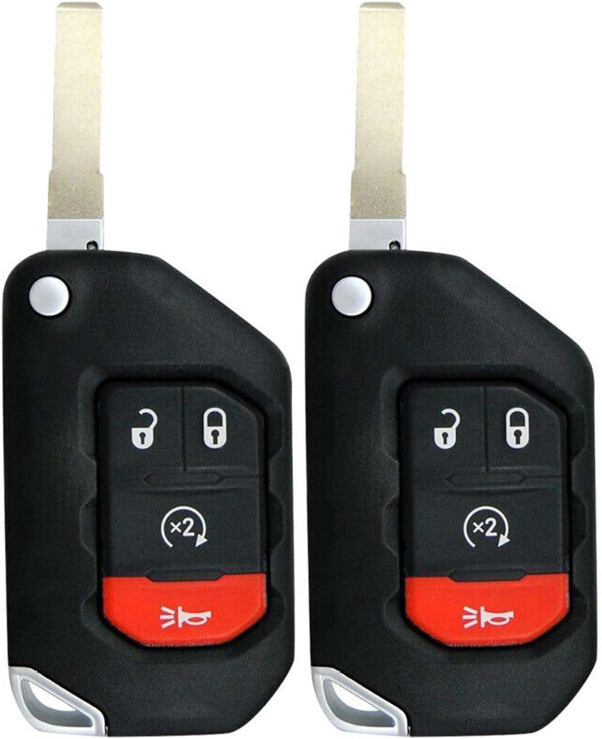 Lot 2X New Replacement Keyless Key Fob Compatible with & Fit for 2018-2022 Jeep Gladiator and Wrangler