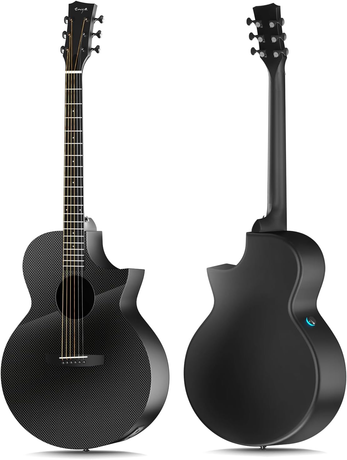Enya Acoustic Electric Guitar Carbon Fiber X3 Pro Travel Guitar AcousticPlus 41” Full-Sized Guitar Bundle with Gig Bag, Instrument Cable & USB Type-C Charging Cable(X3 PRO)