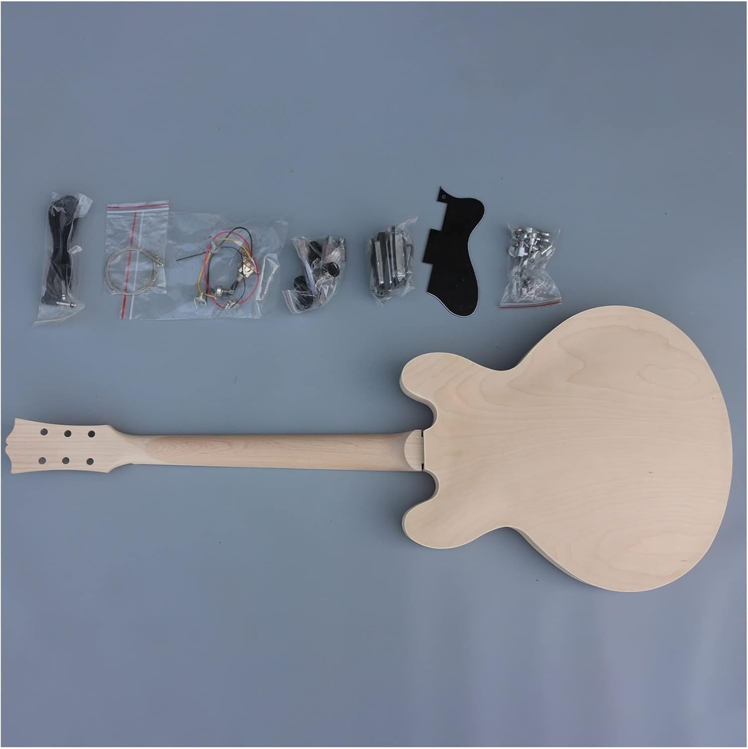 TSTS Semi Hollow Electric Guitar Body Maple Neck 22fret 24.75inch Rosewood Fretboard with Hardwares Unfinished Electric Guitar Kit