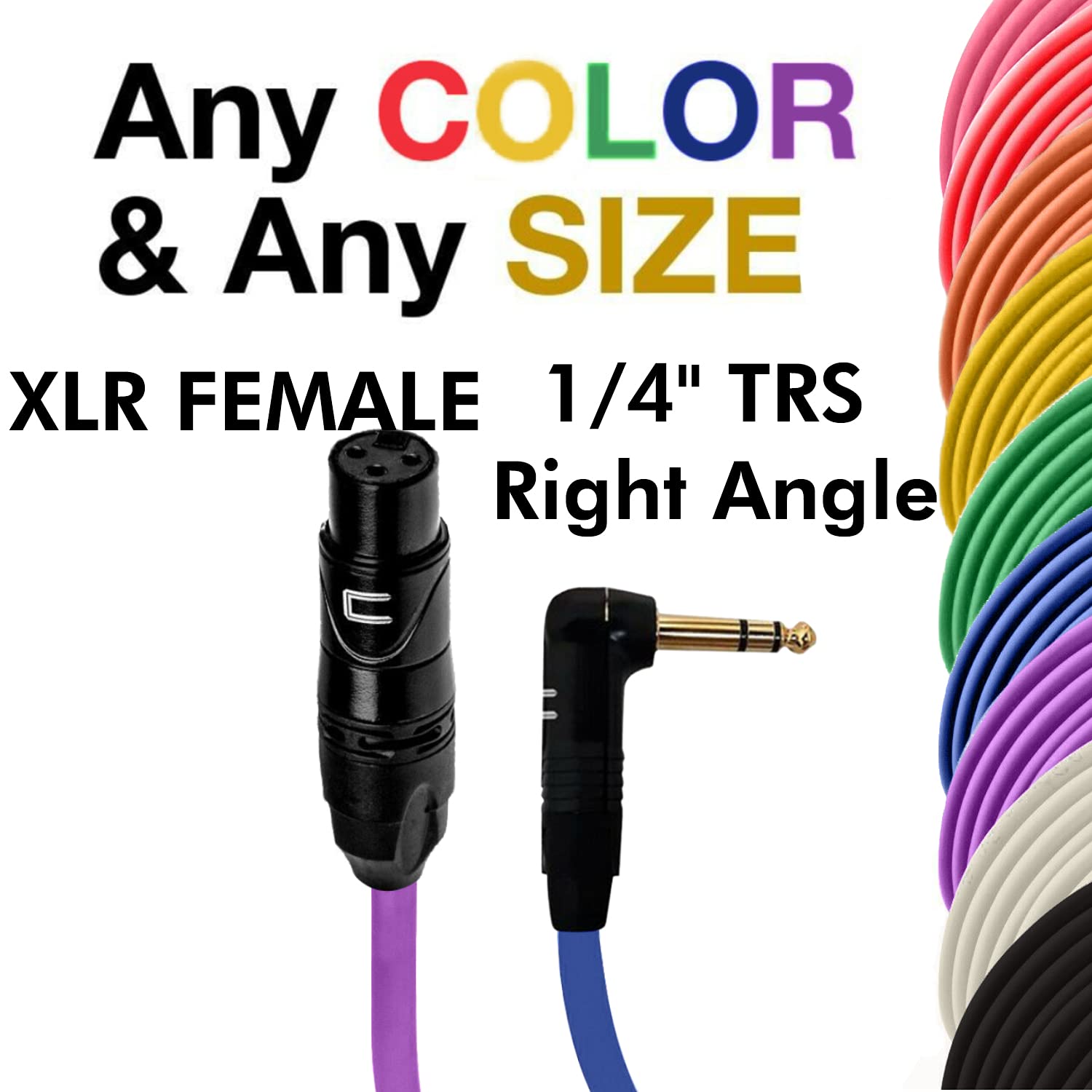 Balanced XLR Cable Female to Right Angle 1/4