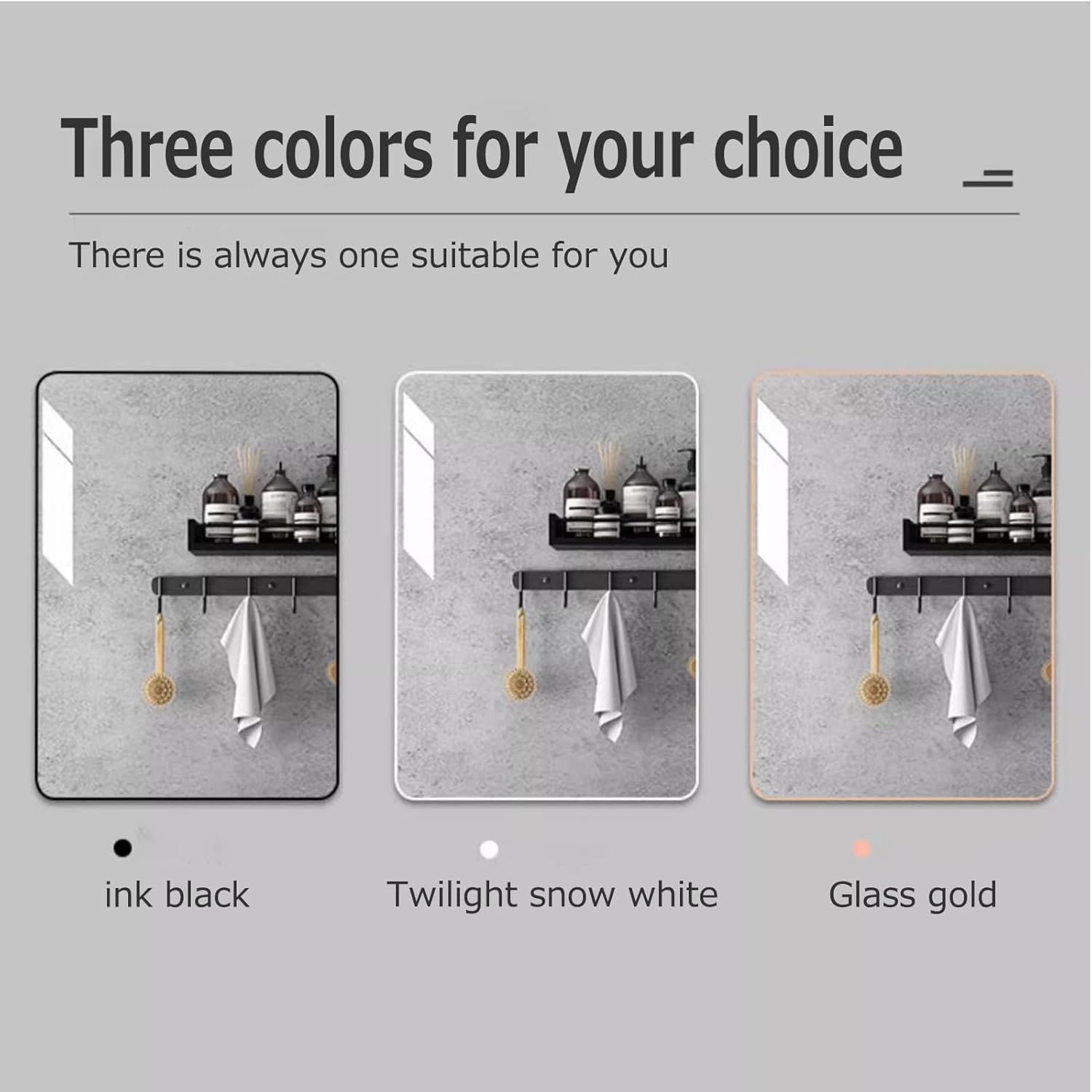 MEULE Upgrade Your Bathroom Modern Industrial Wall Mount Mirror - Brush Metal Frame, Rounded Corners, and Premium Glass 75×120cm B