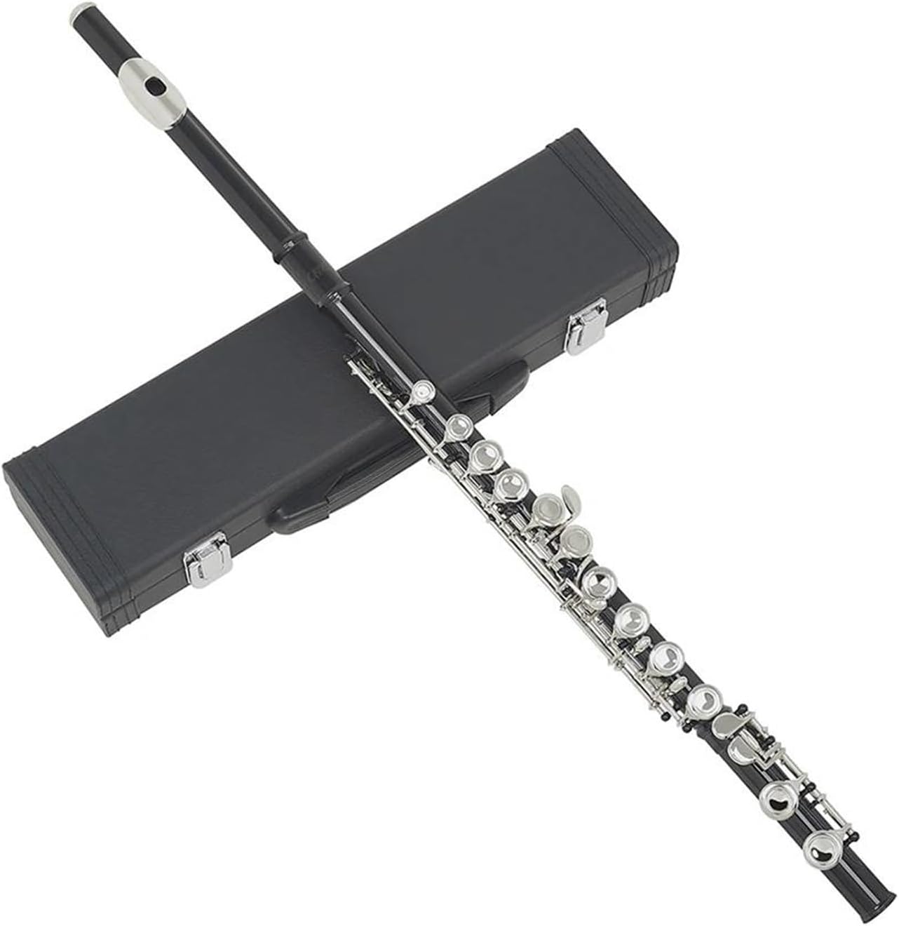 VBDEFRT 16 Hole Flute Woodwind Instrument Black C Key Brass Flute With Leather Box Musical Instrument Accessories