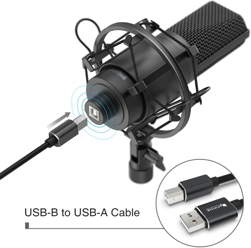 Condenser Microphone with Adjustable Desktop Microphone Arm Shock Mount, Suitable for Recording Vocal Voice Microphone in Studio