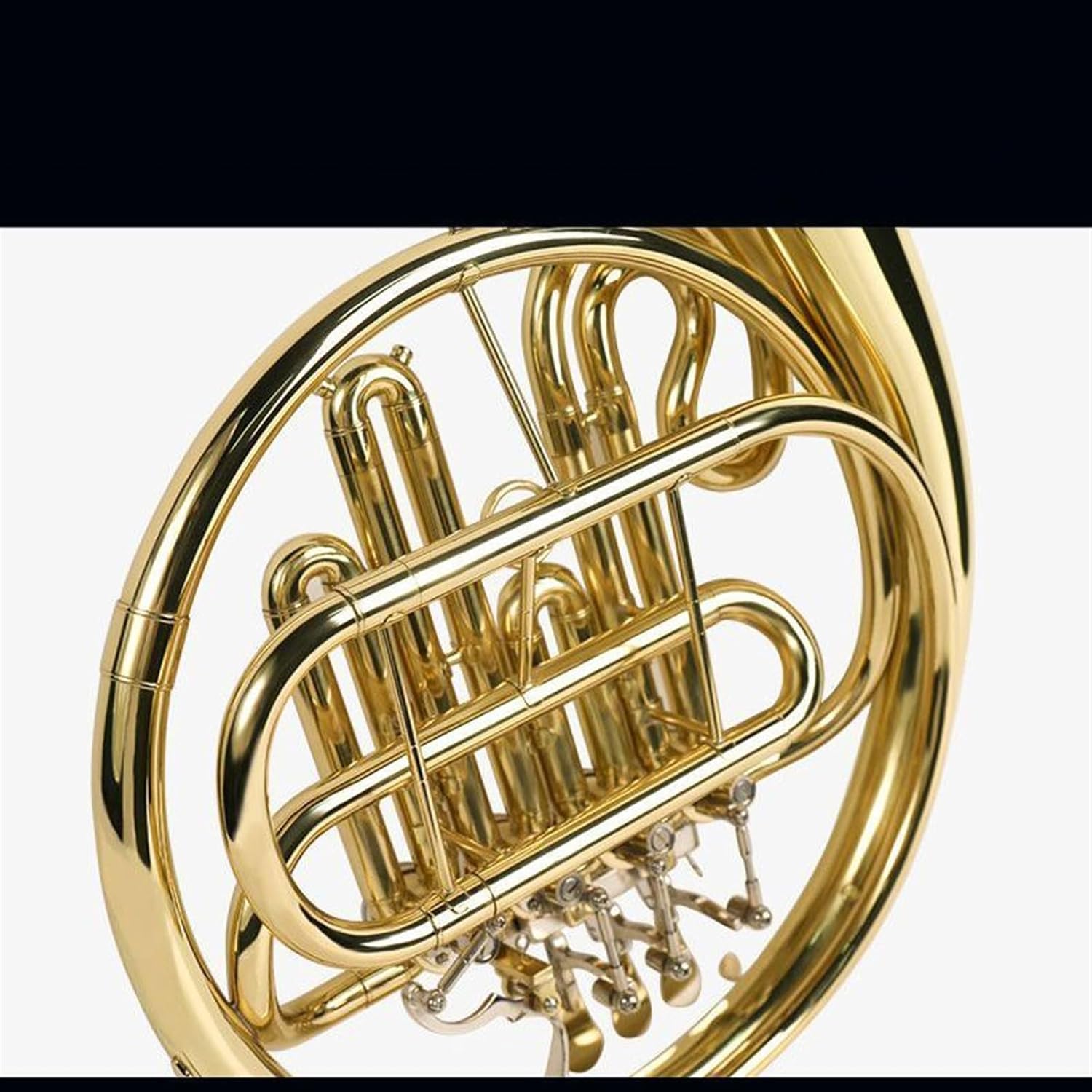Brass French Horn French Horn B Flat To F Key Single Four-key Double Four-key French Horn Band Professional Performance(Color:Four key double)