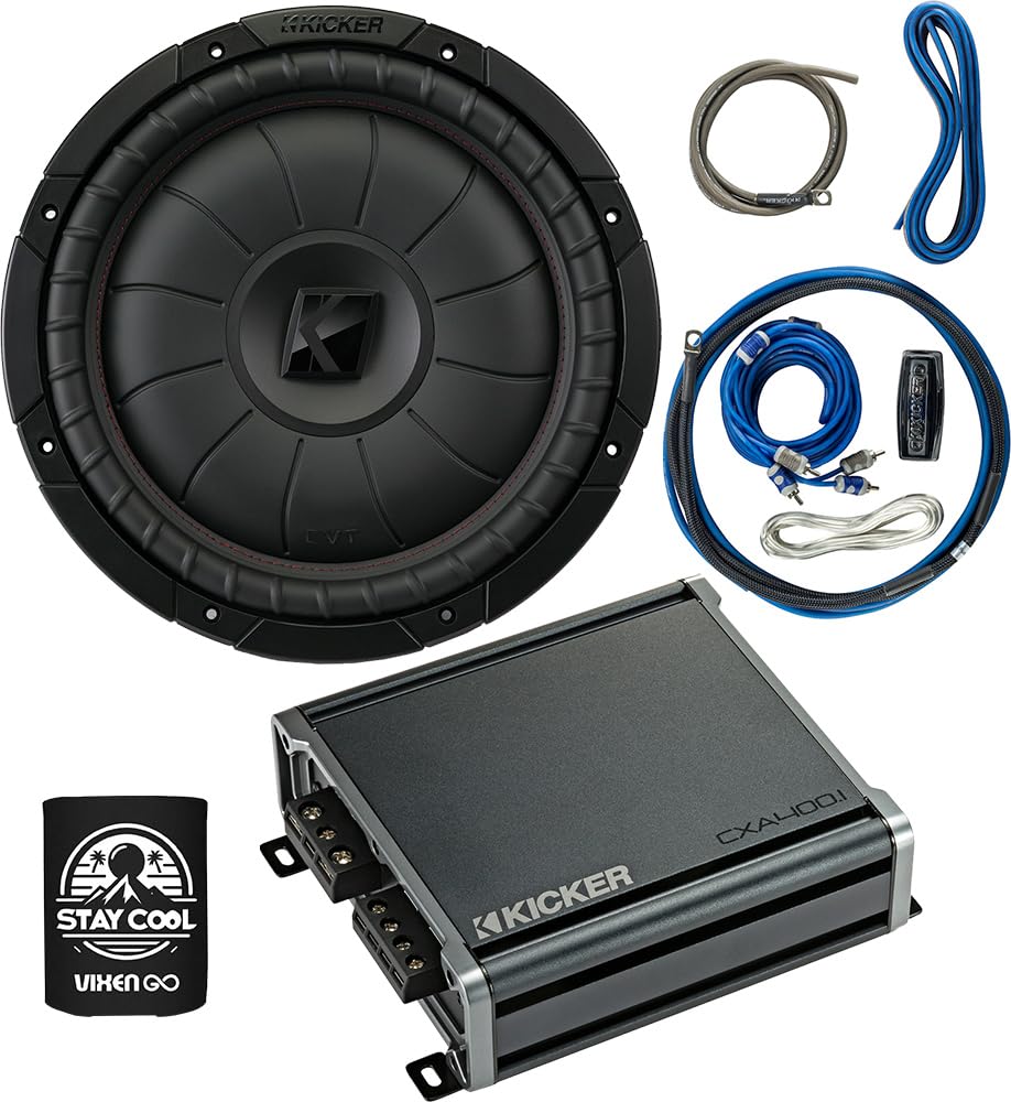 KICKER Subwoofer and Amp Package of 3 Items - 12