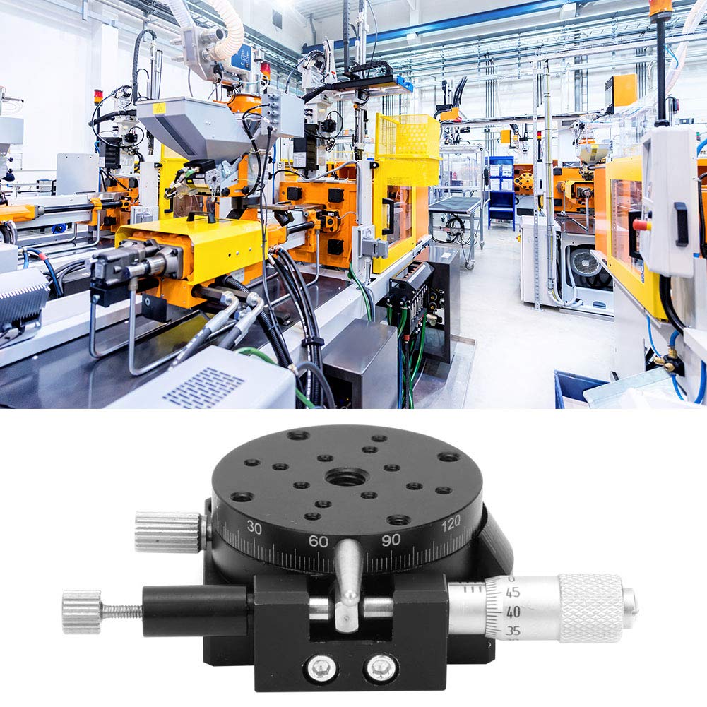 RSP40 L R Axis Manual Micrometer Trimming Station with 360° Coarse 5° Fine Rotation, High for Machinery Production, Testing Equipment, Optical Measurement More