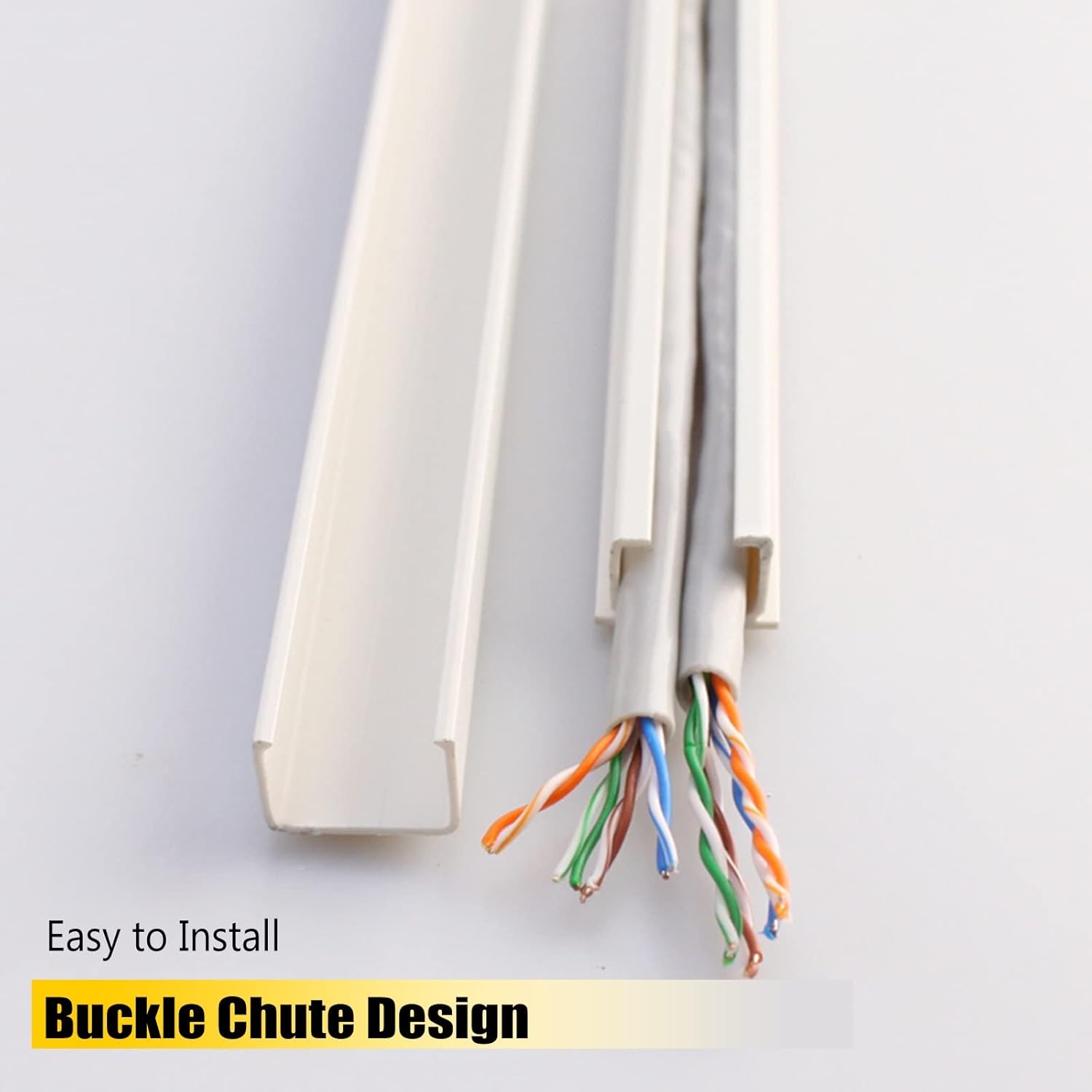 ZJMAMA Corner Cable Concealer Grey, Self Adhesive PVC Cable Hider Organizer Kit, Cord Hider for Home Office Wall Mount TV Powers Cords (Color : 40x20mm, Size : 10m/33ft Length)