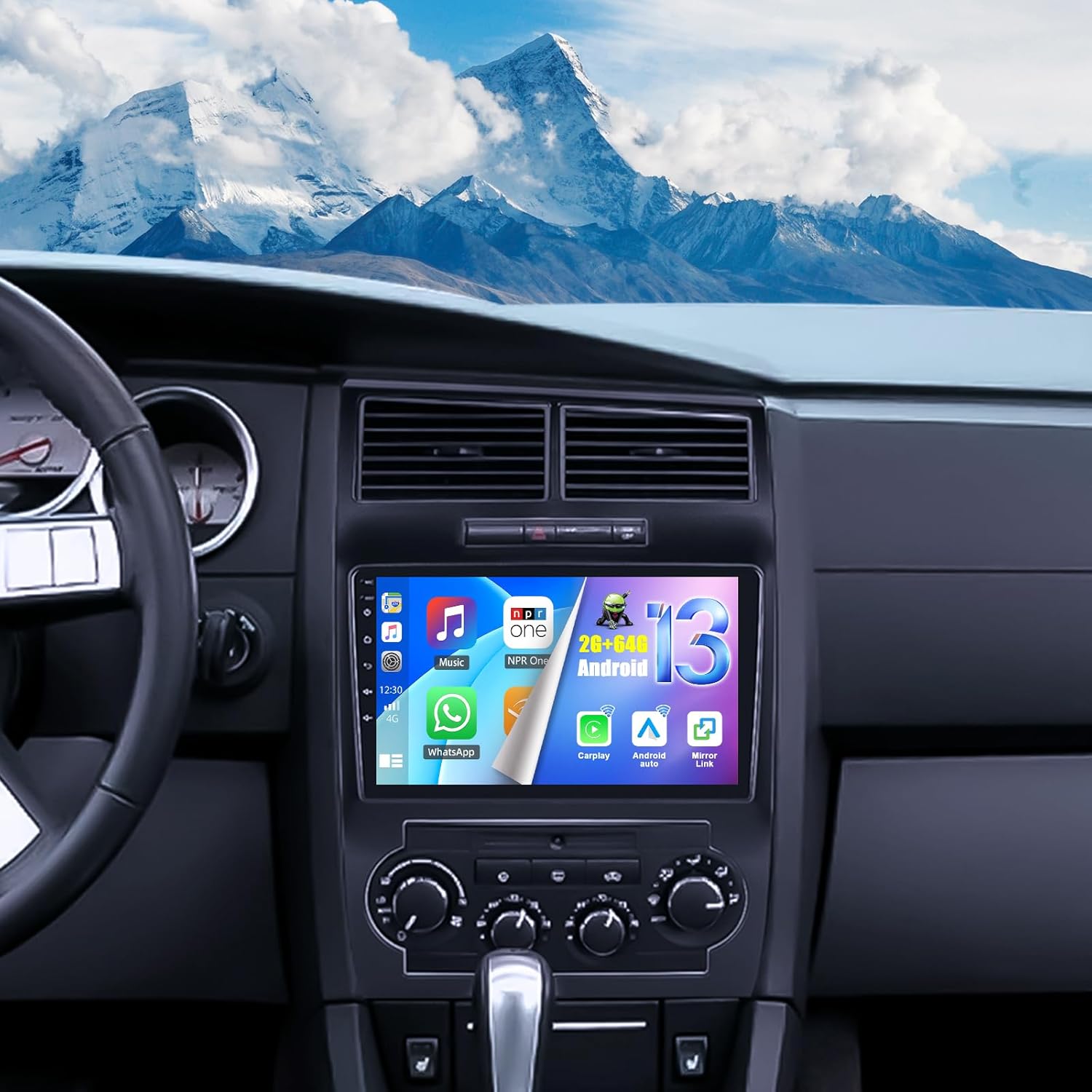 CAMECHO 2+64G Android 13 Car Stereo for Dodge Charger/Magnum (LHD) 2005-2007, Wireless CarPlay Radio Android Auto Car Radio, 9