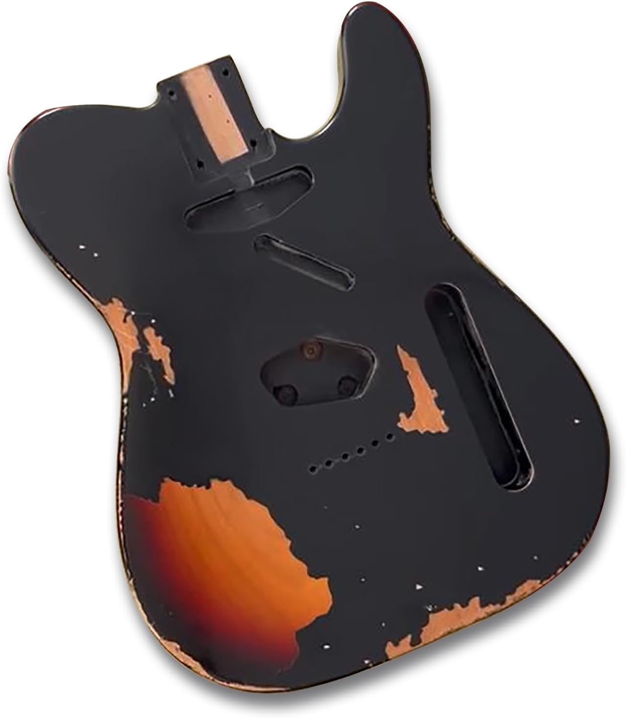 Sunsmile Relic Electric Guitar Body TL Style Nitro Top Alder Wood DIY Guitar Body S-S Route Relic Black.