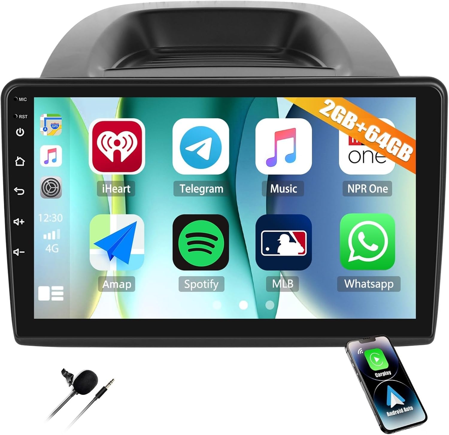 2GB+64GB Car Stereo Radio for Ford EcoSport 2018 2019 2020 with Wireless CarPlay Android Auto 10