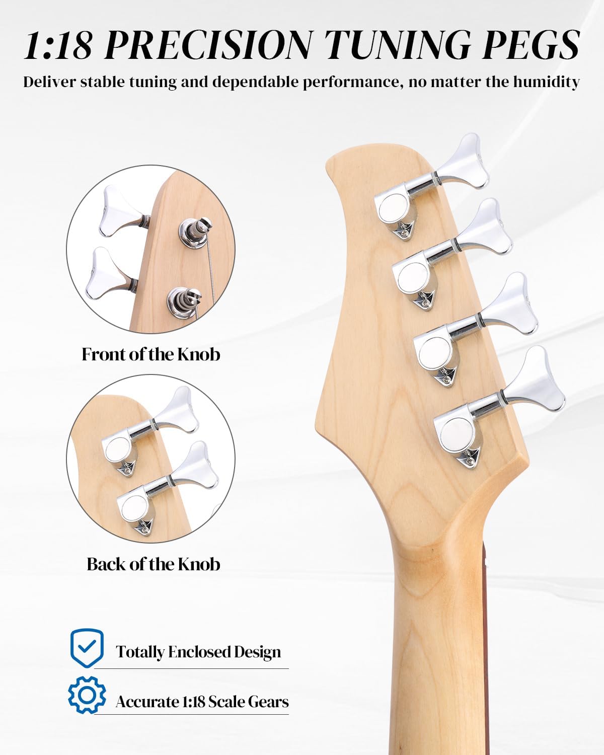 Ktaxon Electric Guitar 4 String Bass Guitar Kit with Paulownia Body, Solid Rosewood Fingerboard & Split Single-coil Pickups Includes 20W Amp, Cable, Strap, Pick and Wrench(Blue)