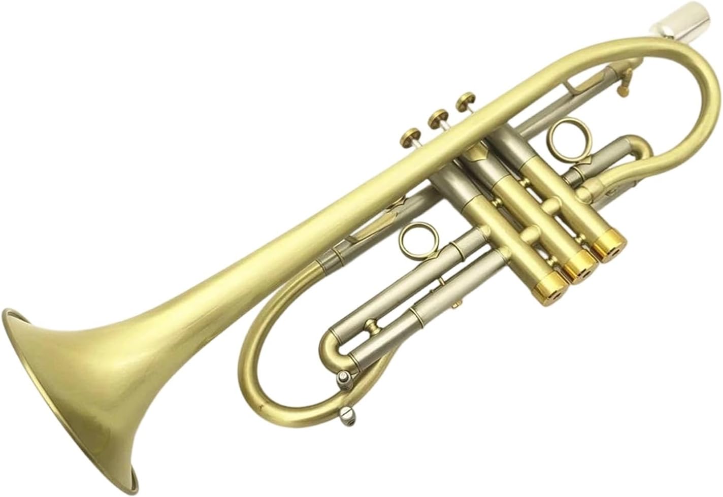 Trumpet Bb Key Brass Gold Plated Finish Professional Instrument With Box For Beginners