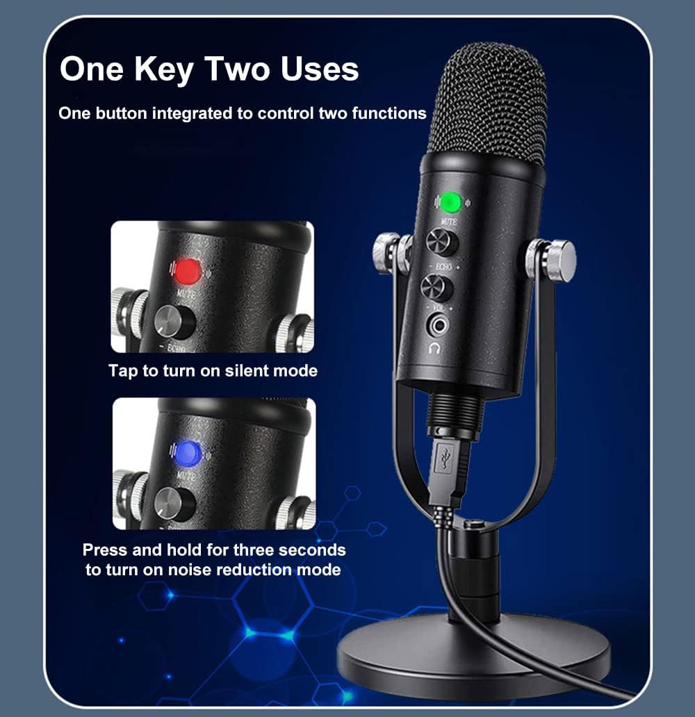 Maizoon USB Condenser Microphone for Computer Gaming Streaming Video Podcasting Recording Noise Reduction Live Broadcast Equipment Set NG01