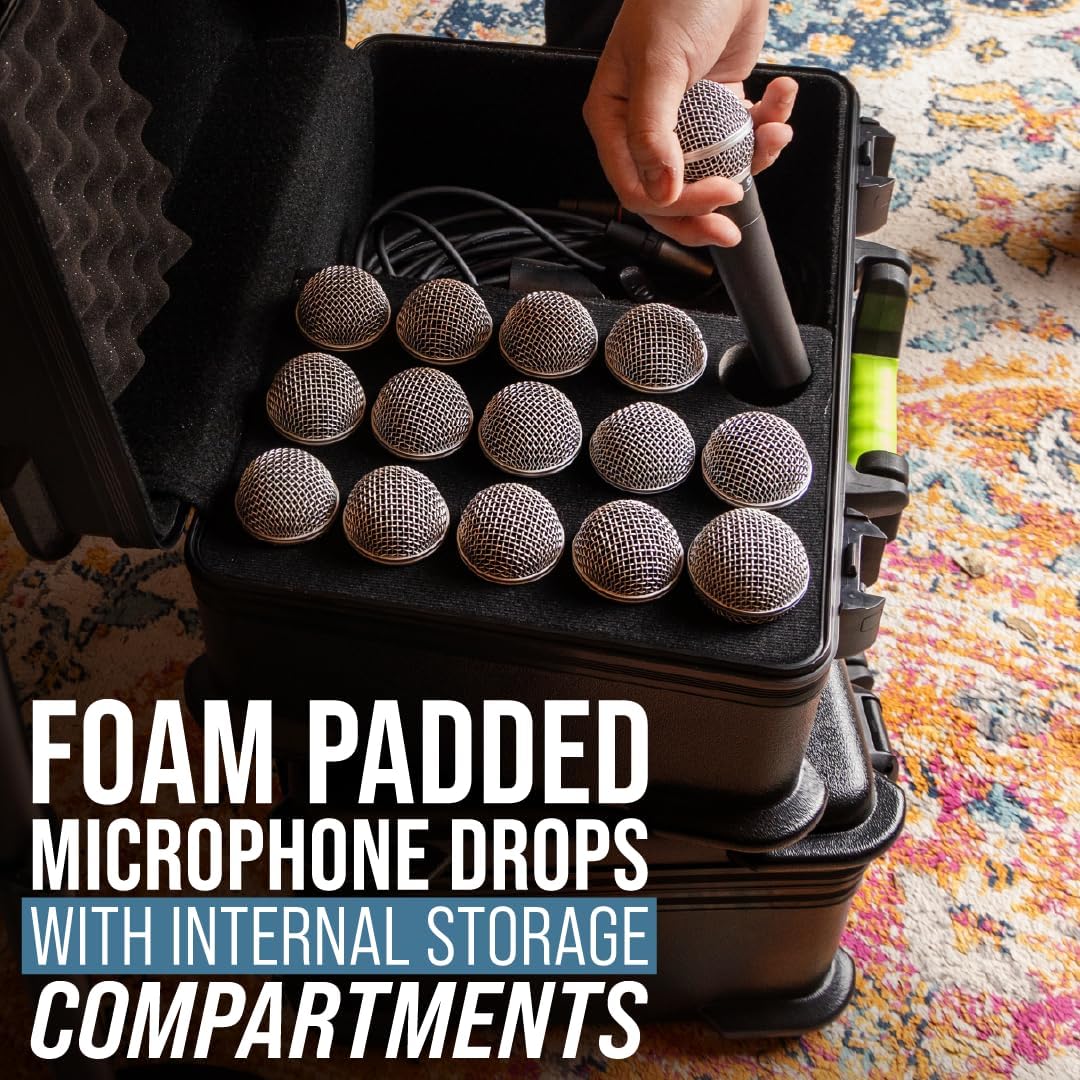 Shure by Gator Molded Case with Drops for 6 Wireless Microphones