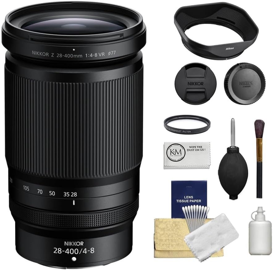 Nikon NIKKOR Z 28-400mm f/4-8 VR Lens Bundled with UV Filter + 6-Piece Cleaning Kit + Cleaning Cloth (4 Items)