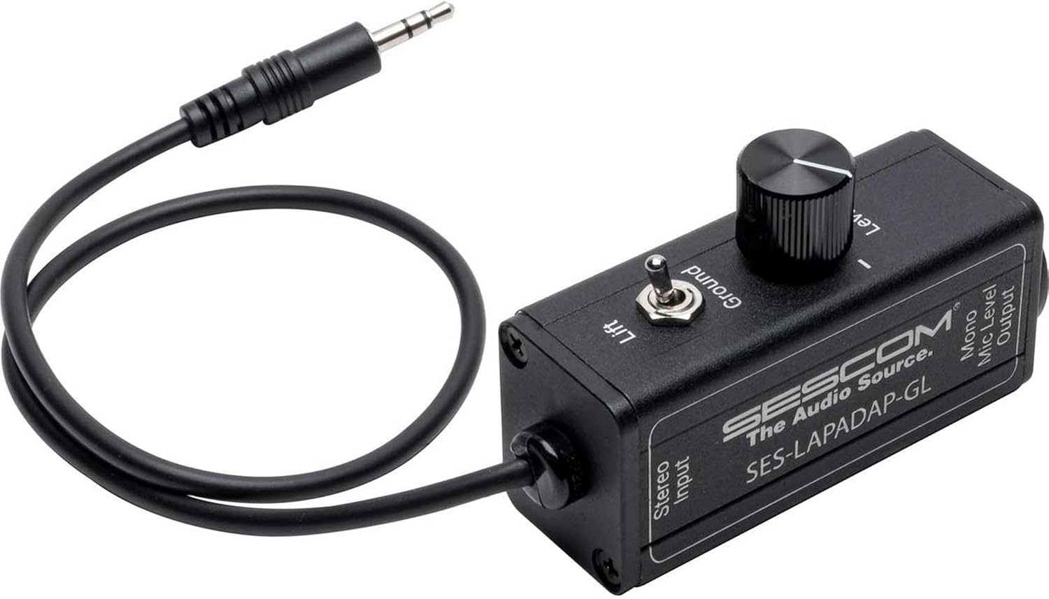 Sescom SES-LAPADAP-GL 3.5mm to 3-Pin XLR Laptop to Mic Level Adapter Interface
