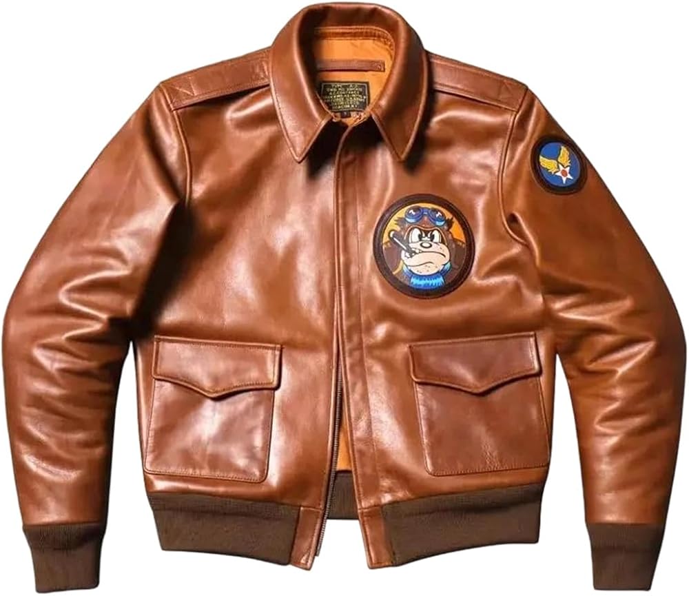 Men Oil Wax Cowhide Genuine Leather Jacket Brown Bomber Rider Motorcycle Real Leather Coats