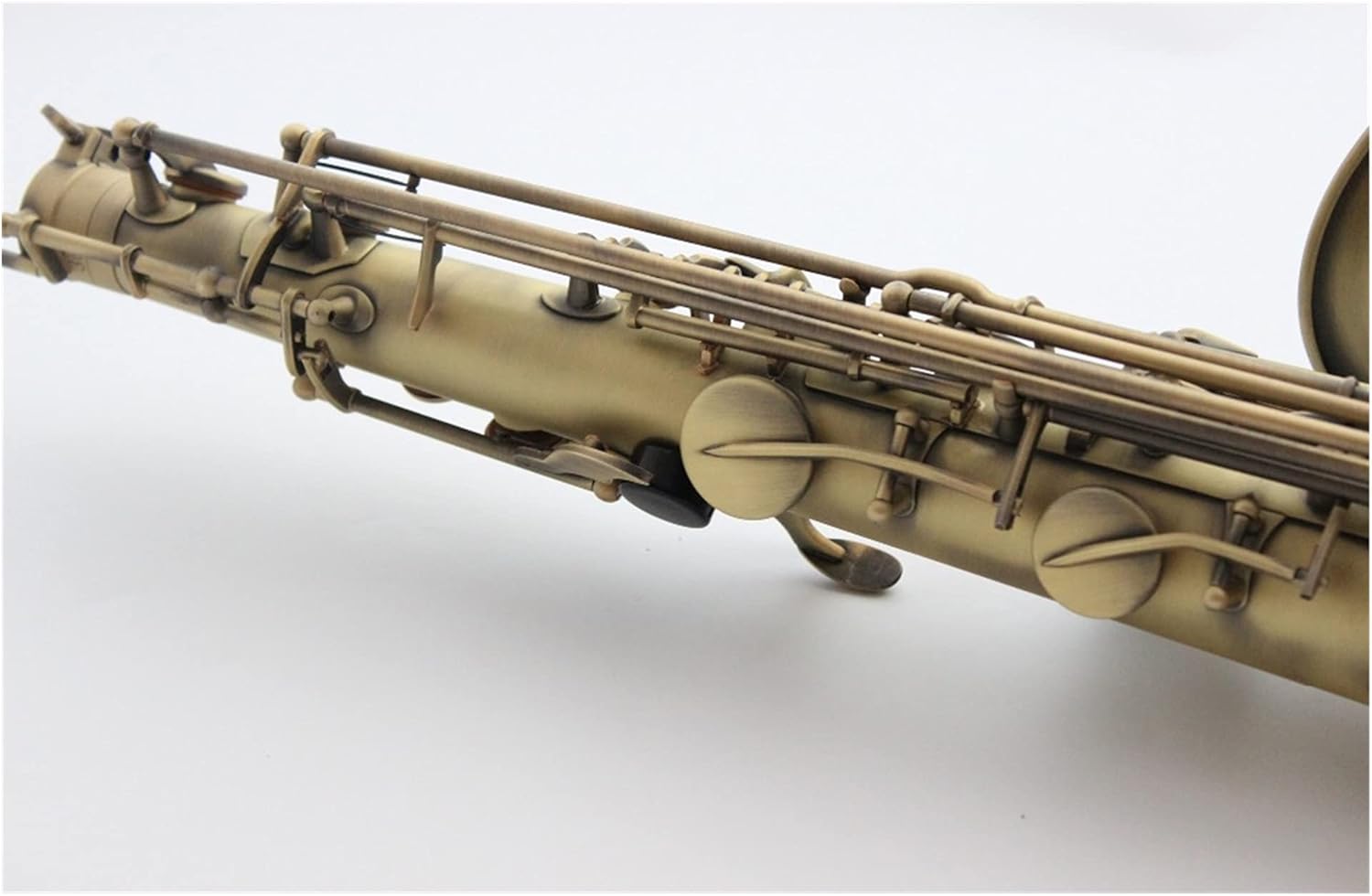 Saxophone Straight Tenor Saxophone Antique Copper B-Flat Tenor Sax Bronze with Case Mouthpiece Reeds Neck Key Type Woodwind Instrument (Color : Bronze)