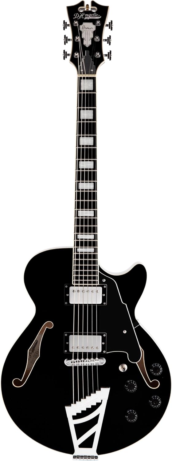 D'Angelico Premier SS Semi-Hollow Electric Guitar w/ Stairstep Tailpiece - Black