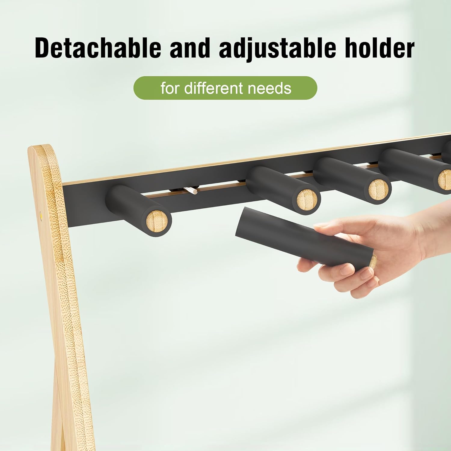 Guitar Stand Rack, Multi-Guitar Display Rack Adjustable Bamboo Guitars Holder Electric Guitar Stands Floor Storage for Bass Acoustic, Home Studio, Band Stage