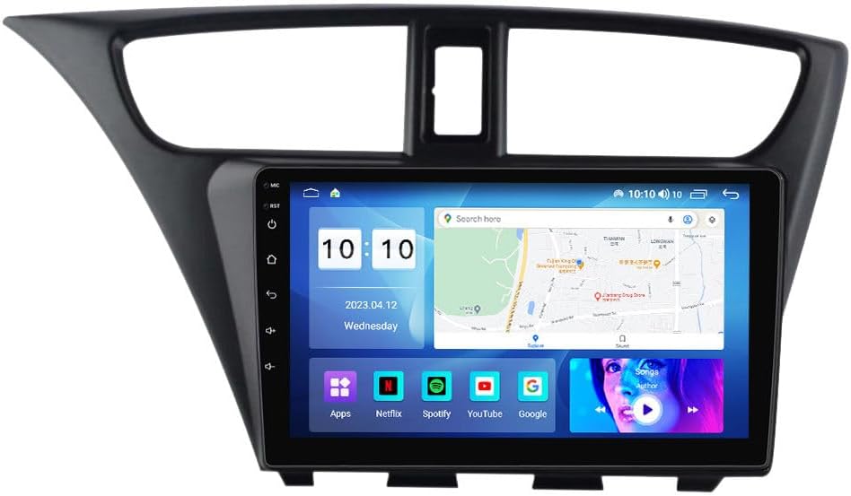 Android Car Stereo for Honda Civic 2012-2017,9 inch IPS Touchscreen with Upgrade Wireless CarPlay & Android Auto,WiFi/GPS,Support SWC and Subwoofer,8-Core 8G+256G