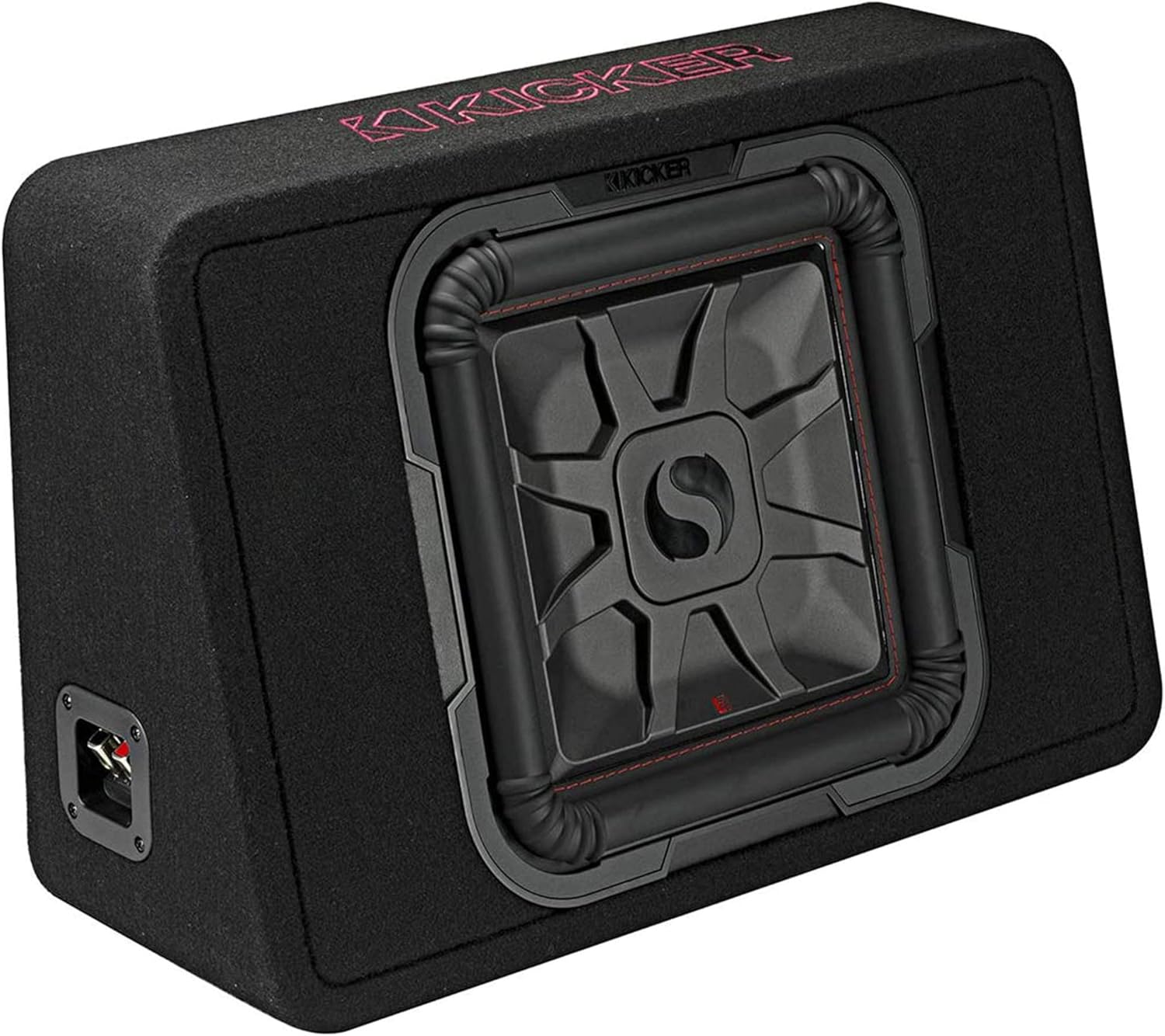 Kicker TL7T Single Square 600 Watt RMS 12 Inch 2 Ohm Solo Baric Subwoofer with Thin Enclosure and Big Bass for Car Audio Stereo Systems, Black (Renewed)